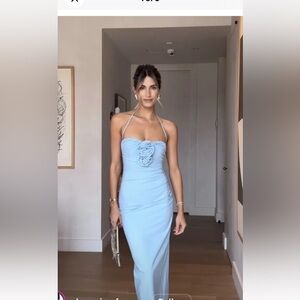 ZARA SS24 RAISED FLOWERS STRAPLESS DRESS SKY BLUE | 3581/880_XS-XL NWT